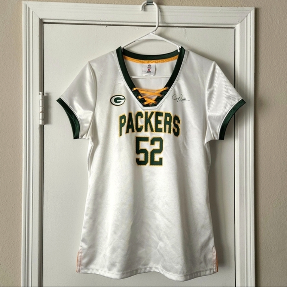Vintage Packers Jersey - Women's NFL Lace-Up Cap Sleeve Clay Matthews Cheesehead